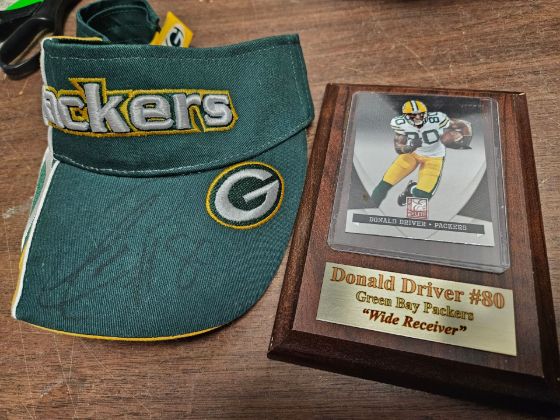 Picture of Donald Driver plaque/ signed visor