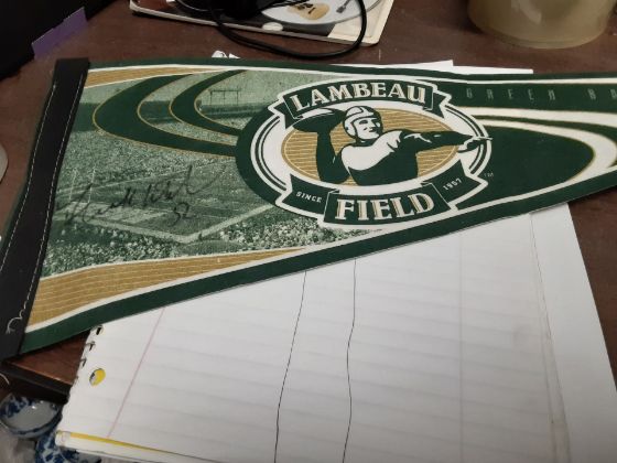 Picture of Autographed Green Bay pennant